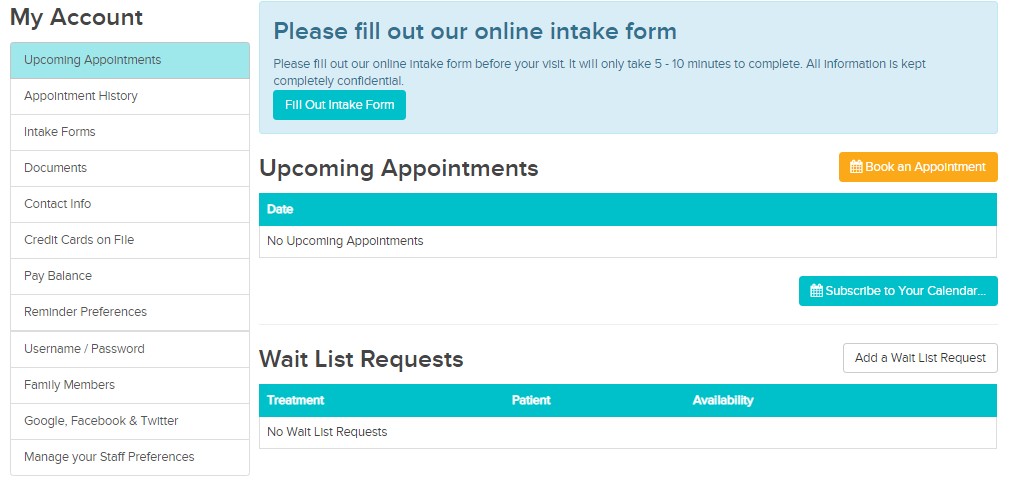 My Account shows your Wait List requests