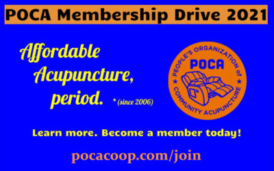 Become a POCA member and get $15 acupuncture treatments in November