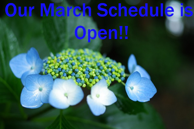 March schedule is open