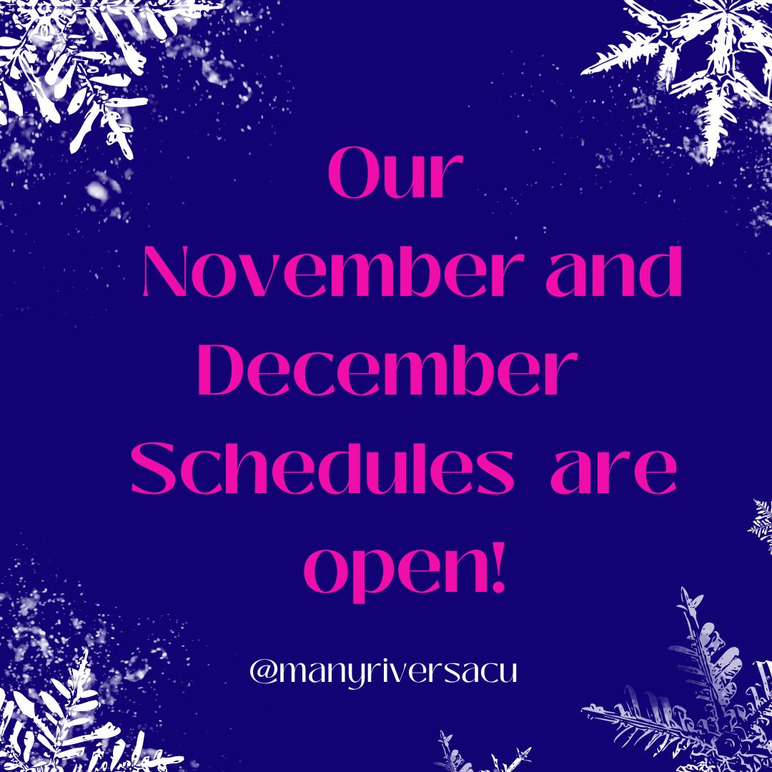 Our November and December schedules are open