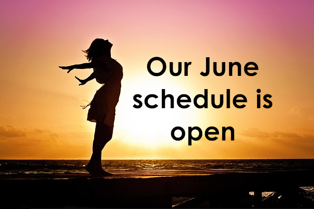 Our June 2025 schedule is open