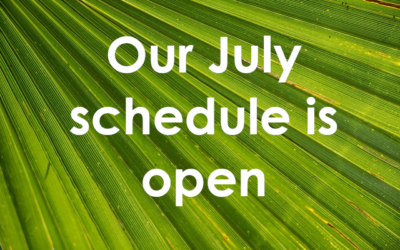 Our July schedule is open