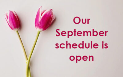 Our September schedule is open